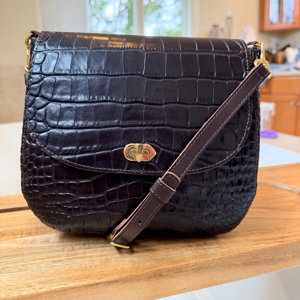 Clare V Turnlock Louis - Kalamata Croco Original: $445
